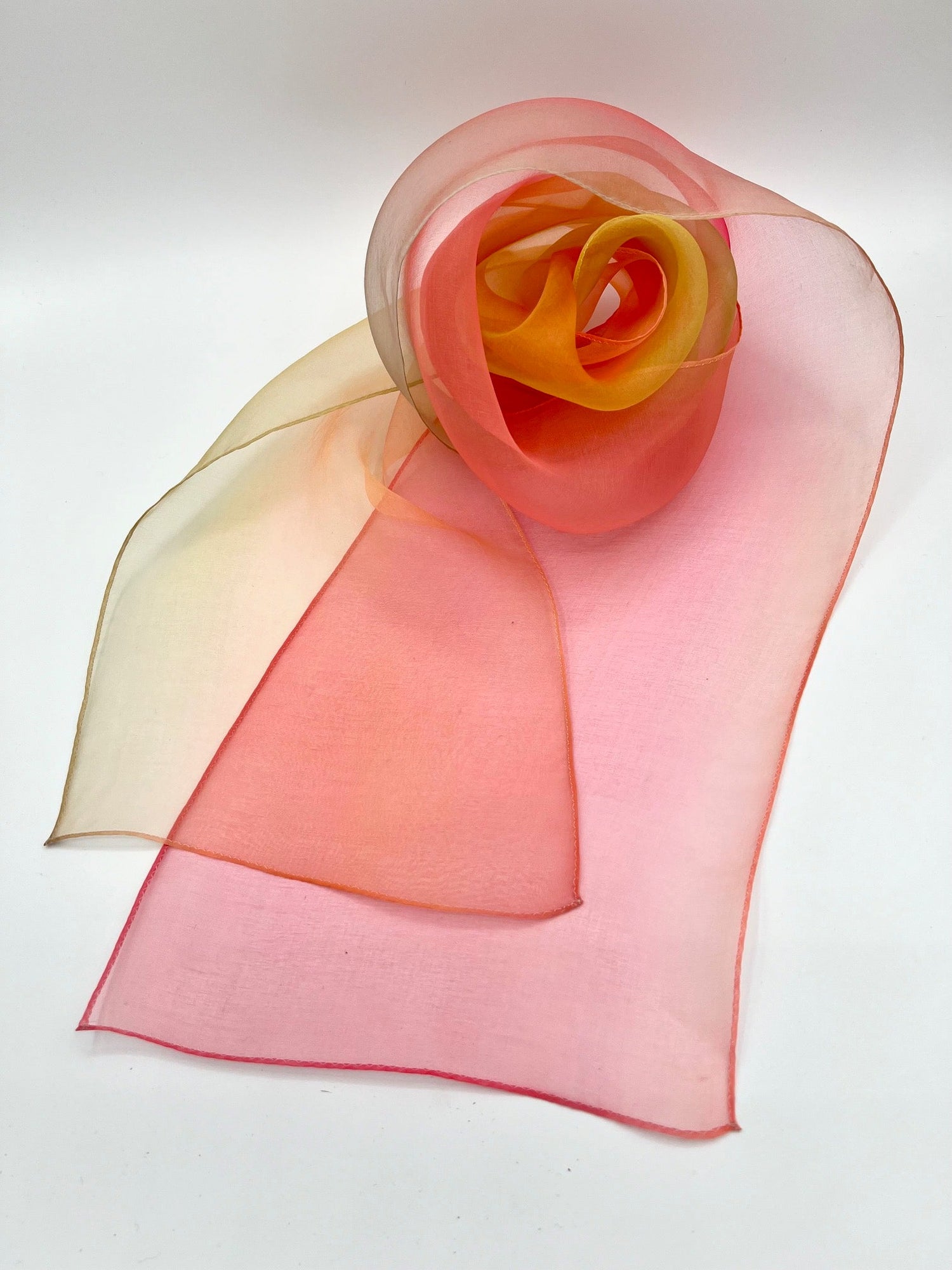 Orange One-of-a-kind Hand dyed Made in Japan Silk scarf Gift Unique Best Seller luxury Best Gift Wearable Art Best Holiday Gift Trendy Accessories Unique Design Handwritten Scarves and Wraps Nature Inspired Fashion Accessories High Quality Elegant